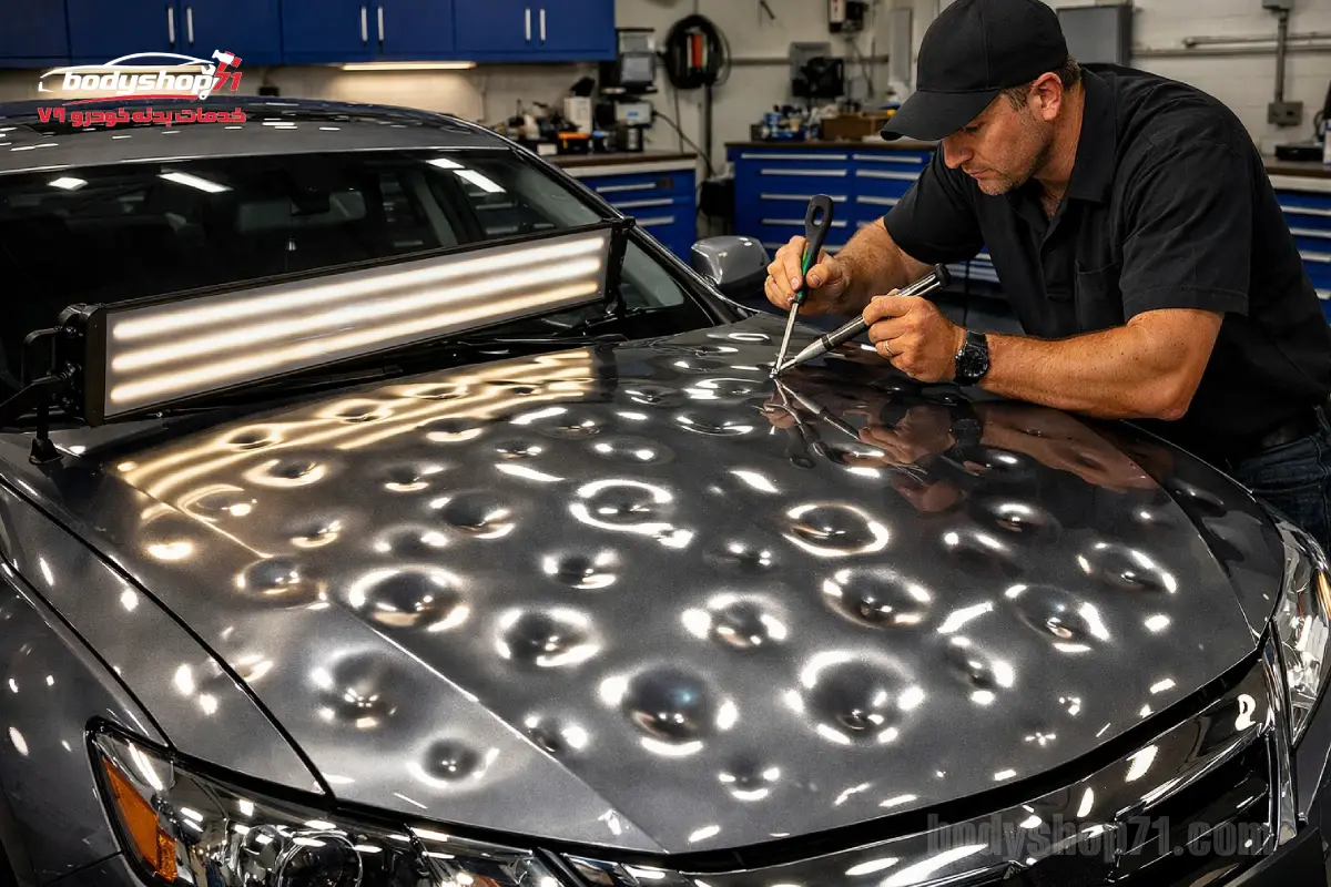 هزینه صافکاری تگرگ زدگی ماشین 1404!